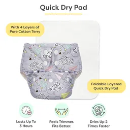BASIC for Baby Reusable Cloth Diapers for Babies l Adjustable & Washable l 3M - 3Y l Rash Free Diaper - Airplane image 3