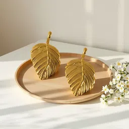 Designs & You Stainless Steel Gold-Plated Leaf Shaped Studs image 2