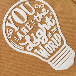 Taeko Single Jersey Knit Knee Length Shorts With Lightbulb Print - Golden image 4