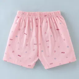 Tango Single Jersey Knit Half Sleeves Short Set Text & Star Print - Pink image 5