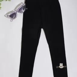 Lil Townie Girls Bunny Applique Cotton Leggings With Frill image 2