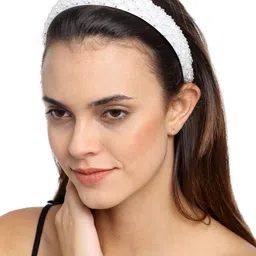 YouBella White Beaded Hairband-image-46