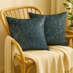 MFD HOME Furnishing Blue Jacquard glitter printing Cushion Covers - Set of 2-image-80