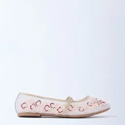 LUNA BLU by Westside Light Pink Floral Embellished Mary Jane Shoes-image-58