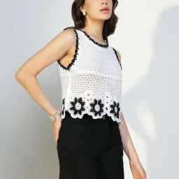 showoffff Showoff White Regular Fit Self Tops image 3