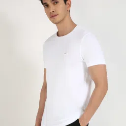Calvin Klein Jeans Bright White Cotton Slim Fit T-Shirt image 3