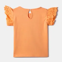 Nauti Nati Girls Orange Cotton Graphic Print Top-image-48