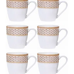Sonaki White Bone china Tea & Coffee Mug - Set of 6 image 3