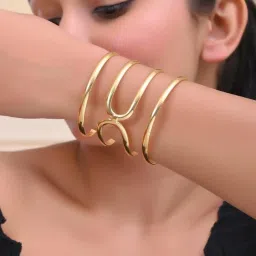 VOJ Gold Plated Multi Layer Cuff Bracelet image 3