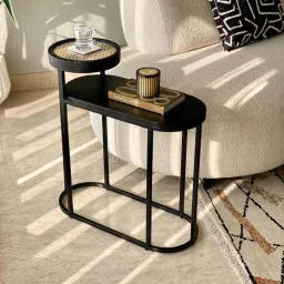 Mason Home Kovo Rattan Charcoal 2-Tier Table image 3