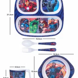Servewell Avengers Melamine Kids Dinner Plate - Set of 5 image 3
