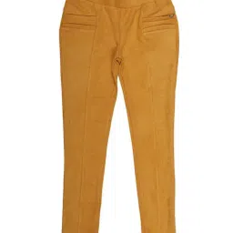 Peppermint Kids Yellow Solid Leggings-picture-23