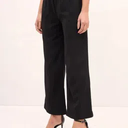 SALT Attire Black Plain Trousers image 3