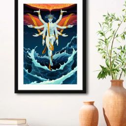 999Store Multicolor MDF Quiet Mind Over The Chao Printed Paper Wall Painting - Set of 1-picture-27