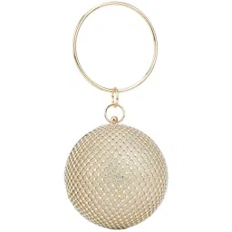 Globus Golden Embellished Small Clutch image 3