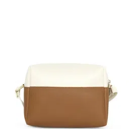 Lavie Hilite Off White & Tan Synthetic Solid Sling Handbag image 3