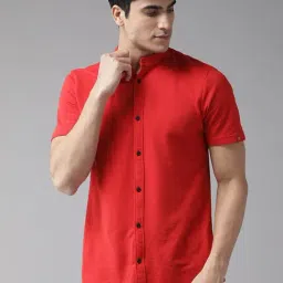 Hubberholme Red Cotton Regular Fit Shirts-picture-17