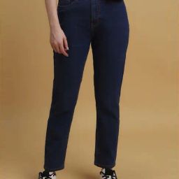 Forever 21 Navy Cotton Mid Rise Jeans-picture-44