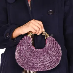 Odette Purple Embroidered Clutch-image-44