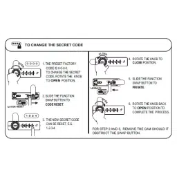 Ebco 4 Digit Combination Lock Zinc Wood Nickel Plated Finish for 16-20 mm Door Thickness, P-CLZW-20L image 4