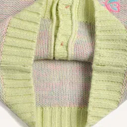 Wingsfield Girls Green & Grey Self Full Sleeves Sweaters & Cardigans image 3