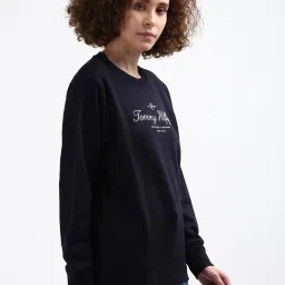TOMMY HILFIGER Navy Cotton Graphic Print Sweatshirt image 3