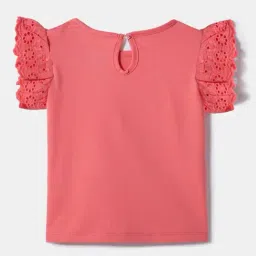 Nauti Nati Girls Pink Cotton Graphic Print Top-picture-10