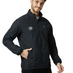 Zeel Black Polyester Solid Relaxed fit Windbreaker Jacket image 3