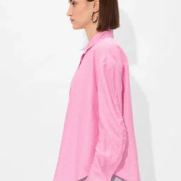 The Souled Store Pink Plain Shirts image 3