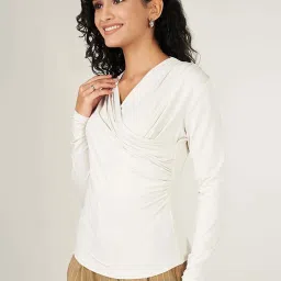 People by Pantaloons White Plain Top image 3