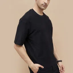 Code By Lifestyle Black Loose Fit T-Shirt image 3