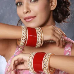 Aatmana Maroon Red AD Studded Bridal Chuda - Set of 36 image 3