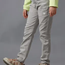 Under Fourteen Only Girls Grey Cotton Jeans image 3