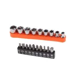 H9 1/4 inch Hex Flexible Shaft Drill Bit Extension Silver/Orange 60 X 110 mm 22 Piece Set image 3