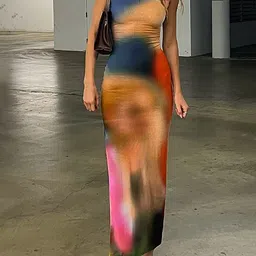 LULU & SKY Abstract Printed Maxi Dress-picture-15