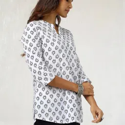 Soch White Cotton Printed Tunic image 3