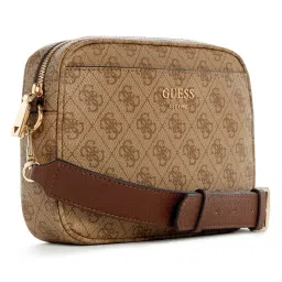 Guess Women Brown Printed Crossbody Bag image 3