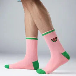 The Souled Store Pink Printed Regular Fit Socks-image-65