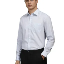 Louis Philippe Blue Cotton Regular Fit Printed Shirt image 3
