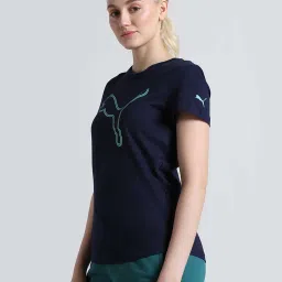 Puma Navy Logo Regular Fit T-Shirt image 3