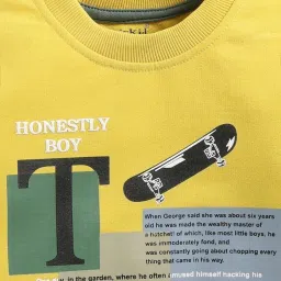 BISKID Boys Yellow Cotton Printed Sweatshirt image 3
