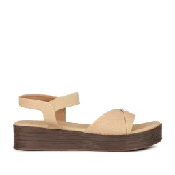 Inc.5 Women's Beige Ankle Strap Wedges image 3