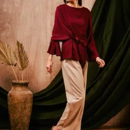 Mish Maroon Polyester Regular Fit Top image 3