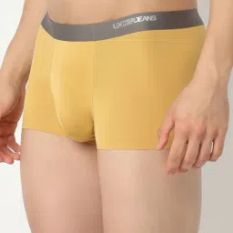 Underjeans By Spykar Mustard Yellow Regular Fit Trunks image 3