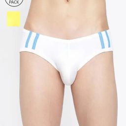 La Intimo White & Yellow Comfort Fit Briefs - Pack Of 2-image-71