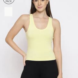 La Intimo Cream & Yellow Inner Prankster Camisole (Pack of 2)-picture-7