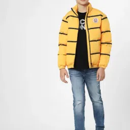 Jack & Jones Junior Yellow Quilted Full Sleeves Puffer Jacket image 4