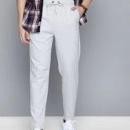 Harvard Men Grey Melange Solid Tapered Style Track Pants-image-3