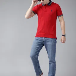U.S. Polo Assn. Contrast Polo Collar Pure Cotton Slim Fit T-shirt-picture-12