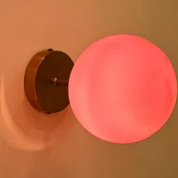 1ST TIME Pink & Gold-Toned Printed Glass Spherical Shaped Wall Lamp-image-28